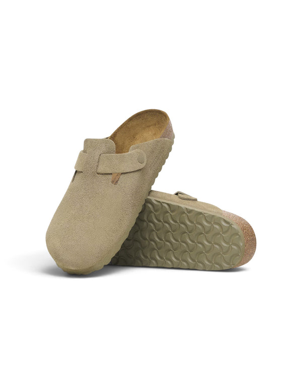 1025844 KHAKI ciabatta unisex boston in pelle scamosciata (cod: 1025844) 1025844 KHAKI Birkenstock 