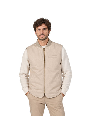 BLKMAI26-W5020 Beige Gilet Uomo Reversibile In Lana Owl (cod: BLKMAI26-W5020) BLKMAI26-W5020 Beige Bl'Ker 