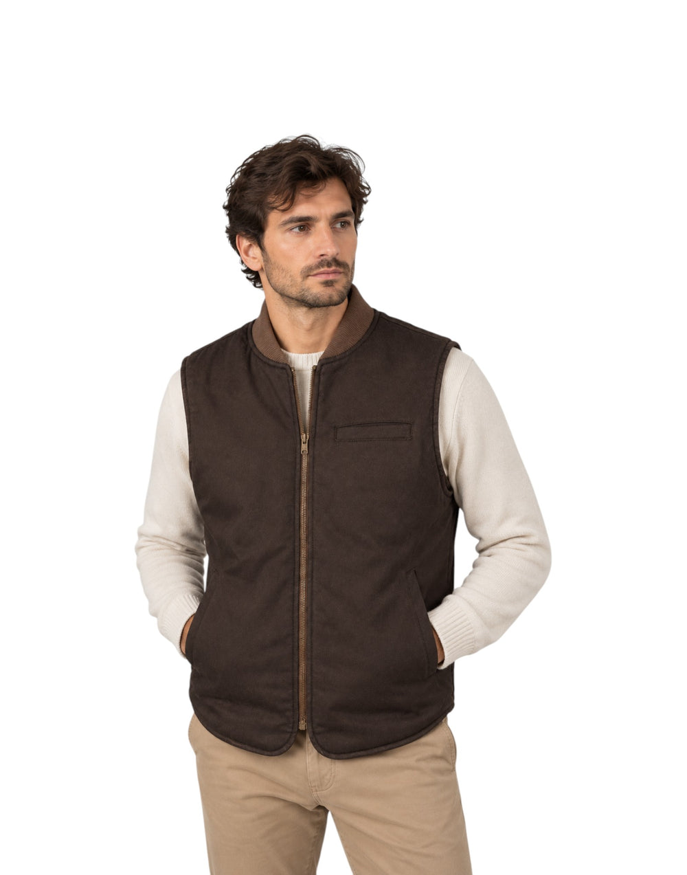 BLKMAI26-W5020 Marrone Gilet Uomo Reversibile In Lana Owl (cod: BLKMAI26-W5020) BLKMAI26-W5020 Marrone Bl'Ker 