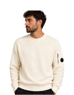 21CMKN085A110149A 103 Lambswool Lens Crewneck Sweater 21CMKN085A110149A 103 C.P. Company 