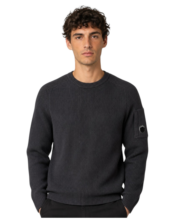 21CMKN101A006608A 999 Full Rib Cotton Lens Crewneck Sweater 21CMKN101A006608A 999 C.P. Company 