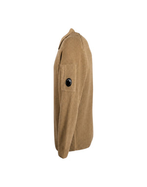 21CMKN198A005558G 340 Chenille Cotton Lens Polo Sweater 21CMKN198A005558G 340 C.P. Company 