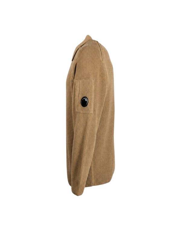 21CMKN198A005558G 340 Chenille Cotton Lens Polo Sweater 21CMKN198A005558G 340 C.P. Company 