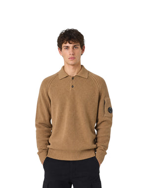 21CMKN198A005558G 340 Chenille Cotton Lens Polo Sweater 21CMKN198A005558G 340 C.P. Company 