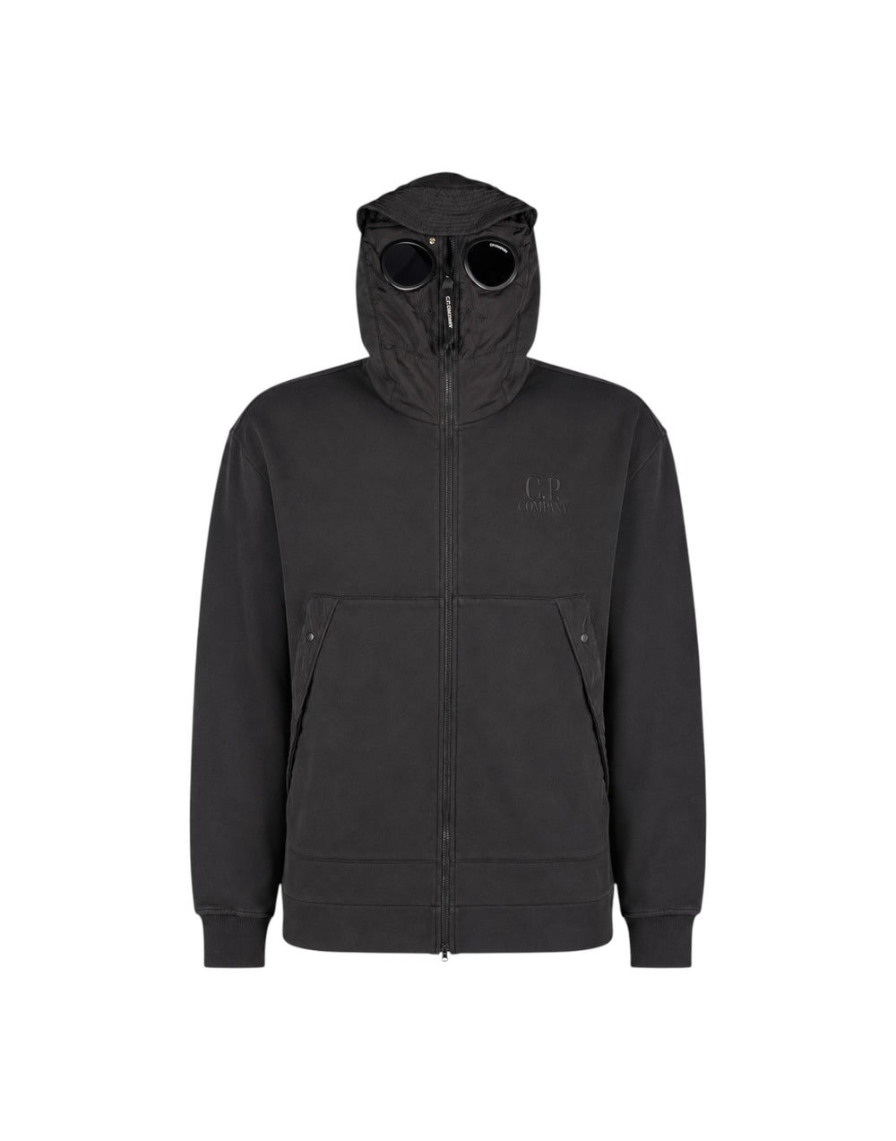 21CMSS032A005835M 999 Diagonal Raised Fleece Mixed Boxy Hooded Sweatshirt 21CMSS032A005835M 999 C.P. Company 