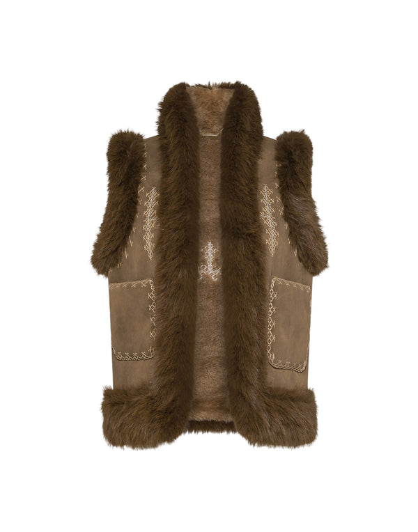GT016950_770056 055 Gilet Ecomontone Pelo Lungo GT016950_770056 055 Seventy 