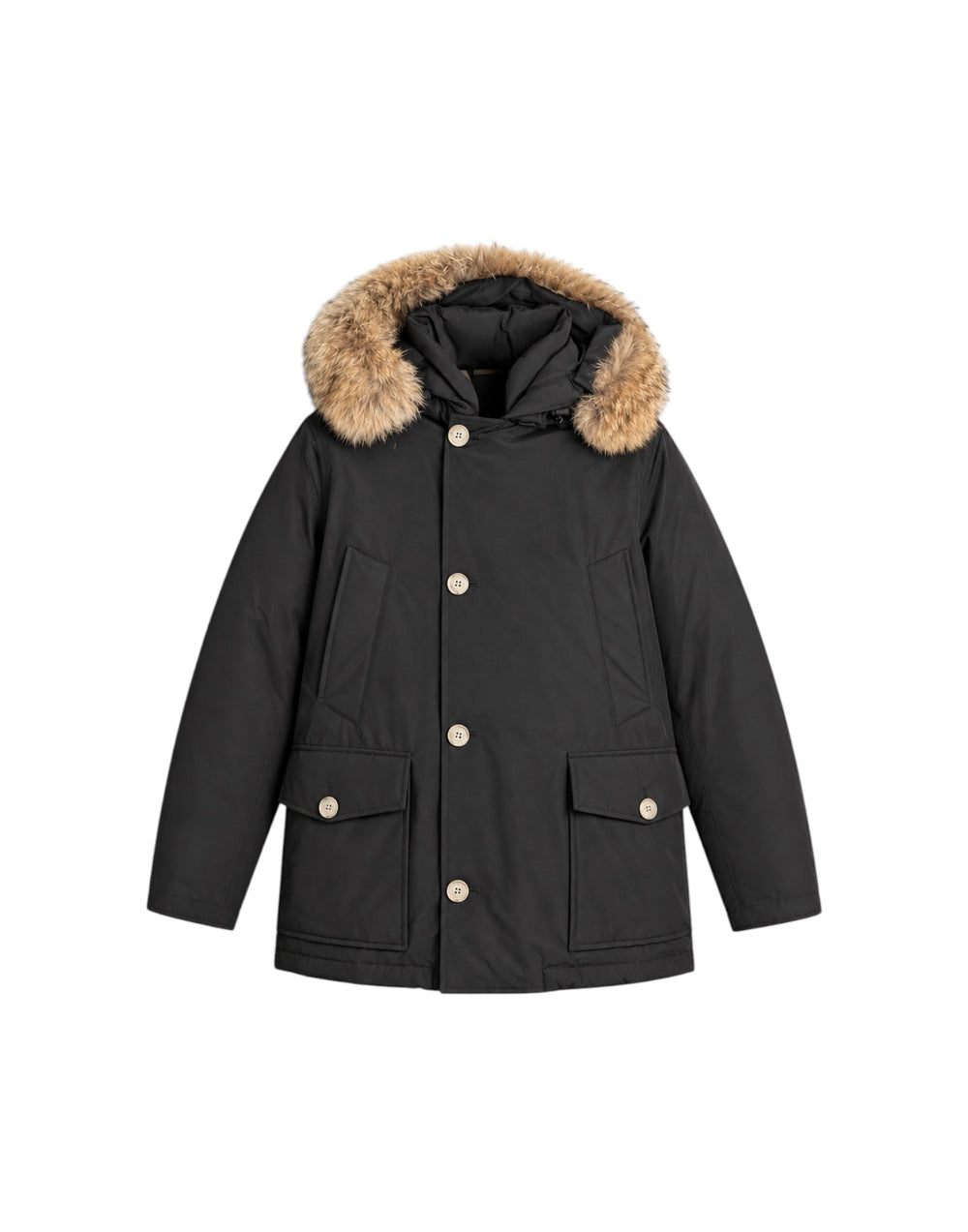 CFWOOU0484MBUT0001 BLK Arctic Anorak in Ramar Cloth con pelliccia removibile CFWOOU0484MBUT0001 BLK Woolrich 