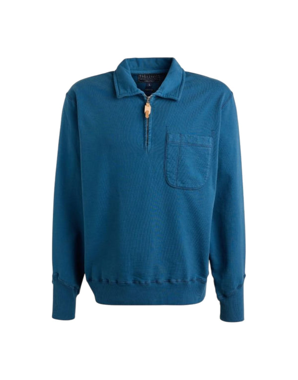 F201 MID BLUE felpa con zip F201 MID BLUE Manifattura Ceccarelli 
