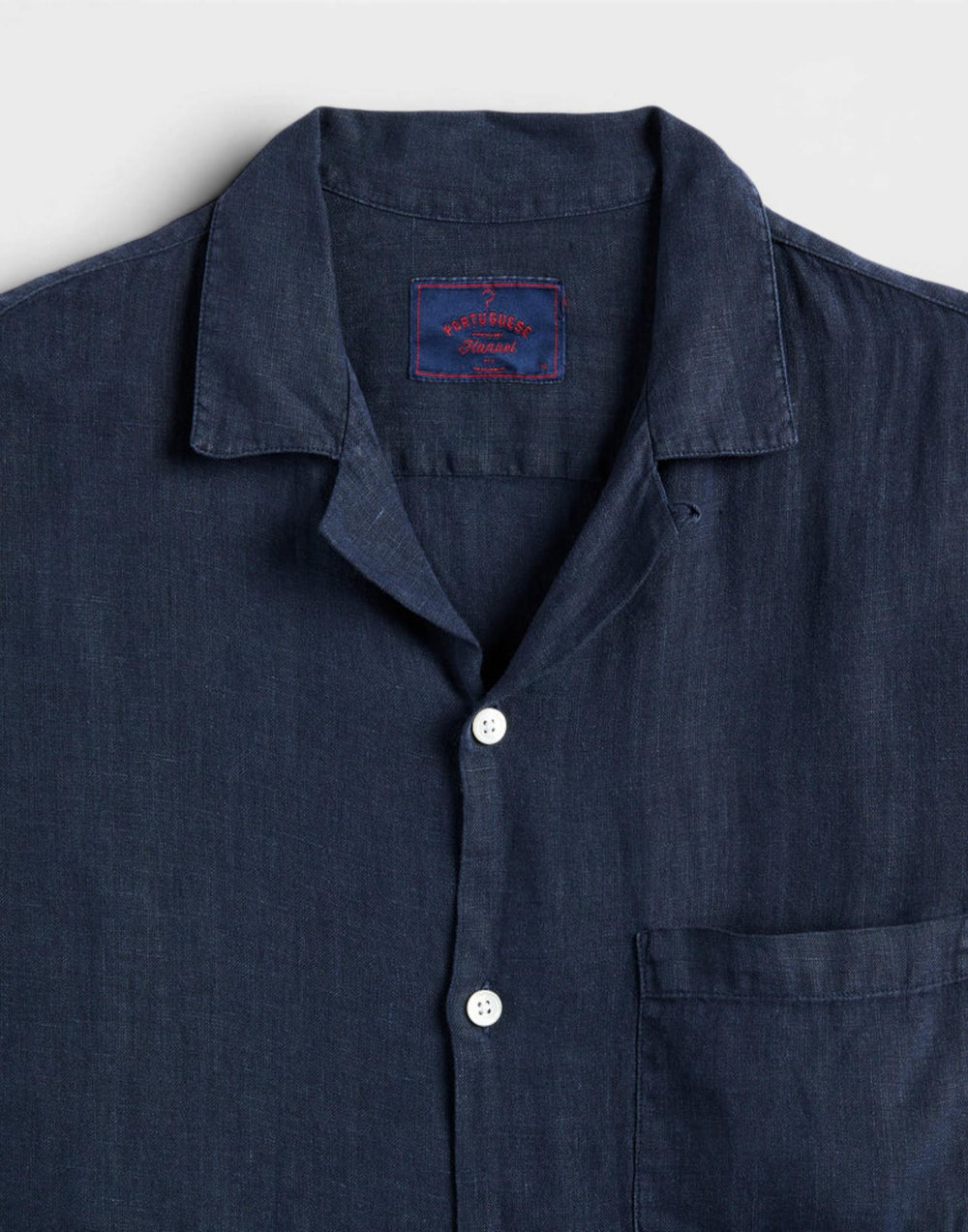 SS26.067 NAVY linen camp collar SS26.067 NAVY Portuguese Flannel 