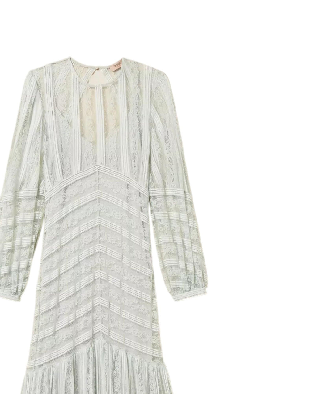261TP2542 13162 Abito lungo in pizzo a righe 261TP2542 13162 Twinset 