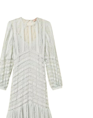 261TP2542 13162 Abito lungo in pizzo a righe 261TP2542 13162 Twinset 