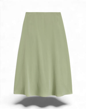 Aspesi Gonna Lunga Crepe de Chine Seta Gonna donna verde