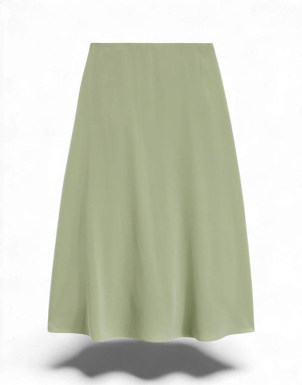 Aspesi Gonna Lunga Crepe de Chine Seta Gonna donna verde