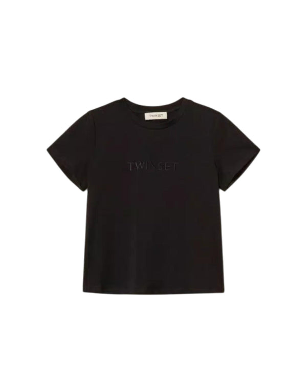 261GJ2252 00006 T-shirt regular con logo ricamato 261GJ2252 00006 Twinset 