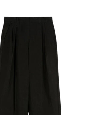 Weekend Max Mara Pantalone wide leg viscosa e lino Pantaloni Palazzo donna nero immagine 2