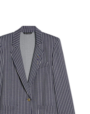 Pennyblack Blazer gessato Giacca donna blu immagine 2
