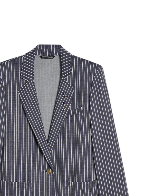 Pennyblack Blazer gessato Giacca donna blu immagine 2