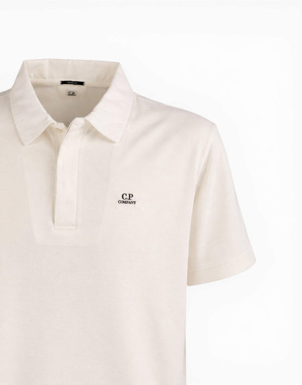 C.P. Company 24/1 Piquet Button Short Sleeve Polo Polo uomo bianco immagine 2