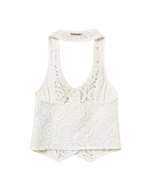 261GJ2Q20 00526 gilet fitted in pizzo macramè 261GJ2Q20 00526 Twinset 