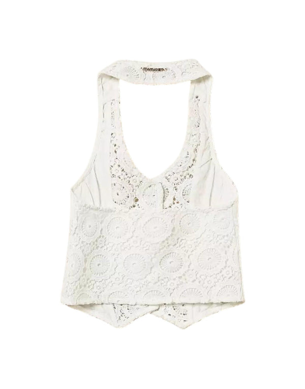261GJ2Q20 00526 gilet fitted in pizzo macramè 261GJ2Q20 00526 Twinset 