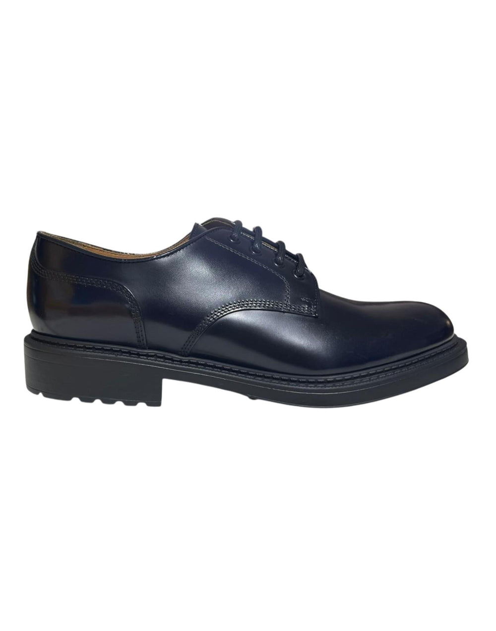 Doucal's Derby in pelle di vitello lucida Scarpe Stringate uomo blu