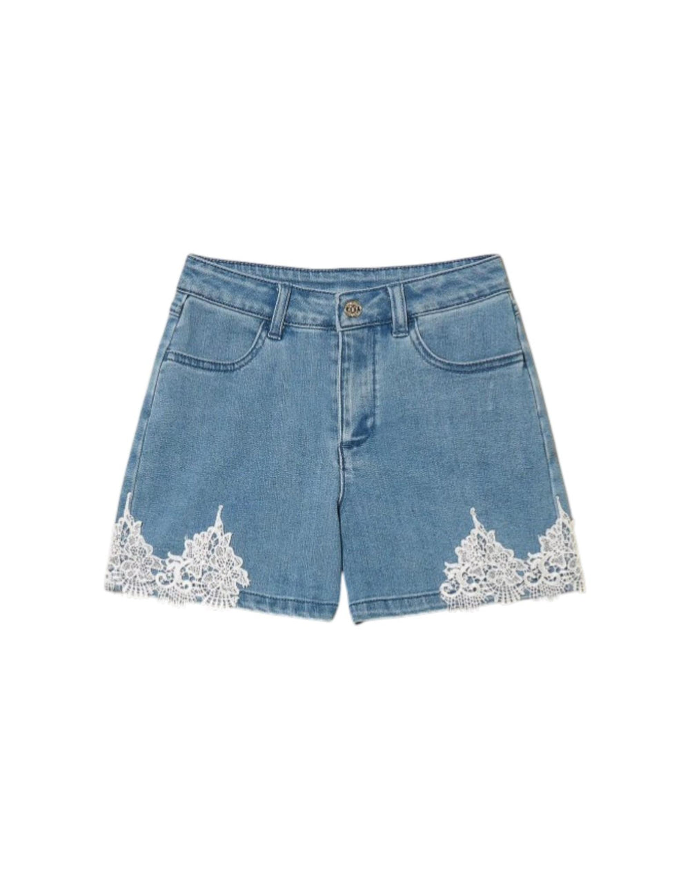 261GJ2081 03451 Shorts in jeans con pizzo 261GJ2081 03451 Twinset 