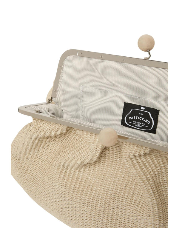 Weekend Max Mara Pasticcino Bag Large effetto rafia Borsa donna beige immagine 5