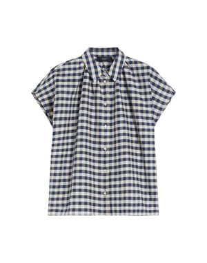 Weekend Max Mara Camicia in batavia cotone e ramiè Camicia donna blu