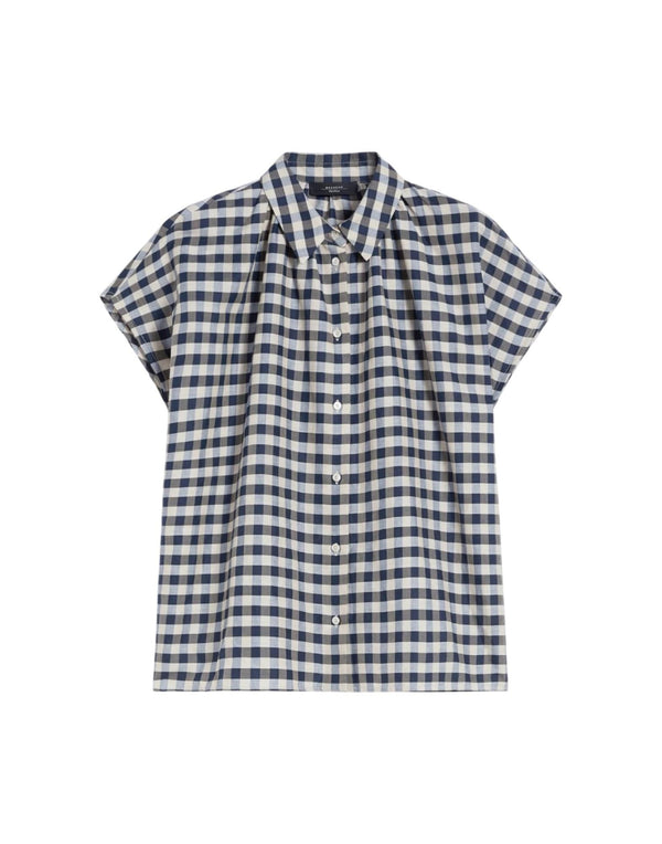 Weekend Max Mara Camicia in batavia cotone e ramiè Camicia donna blu
