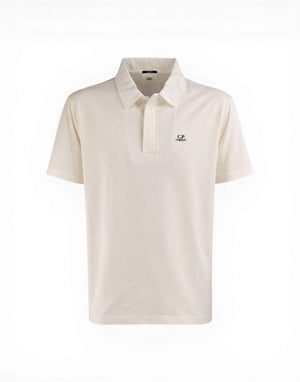 C.P. Company 24/1 Piquet Button Short Sleeve Polo Polo uomo bianco