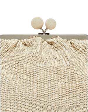 Weekend Max Mara Pasticcino Bag Medium effetto rafia Borsa donna beige immagine 4