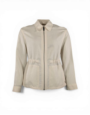 Woolrich Lyocell Linen Overshirt Giubbotto donna milky cream