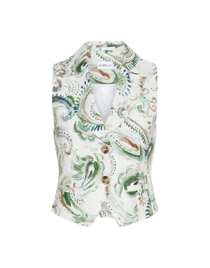 2613151032200 001 Gilet in lino stampato 2613151032200 001 Marella 