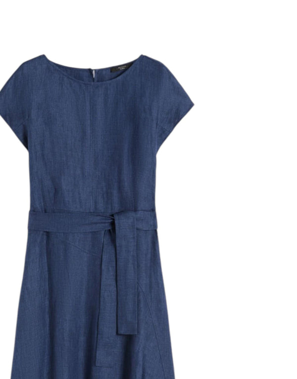 Weekend Max Mara Abito midi in canvas di lino Abito donna blu immagine 2