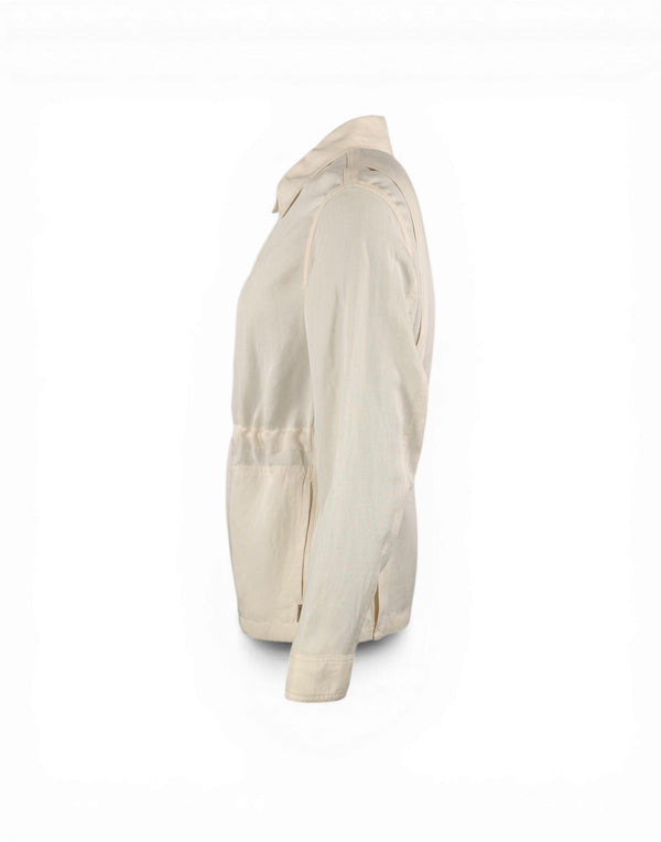 Woolrich Lyocell Linen Overshirt Giubbotto donna milky cream immagine 2
