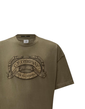 C.P. Company T-Shirts Short Sleeve T-shirt uomo verde immagine 2