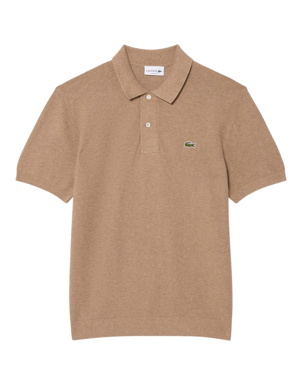 Lacoste Polo in maglia bouclé classic fit Polo uomo beige