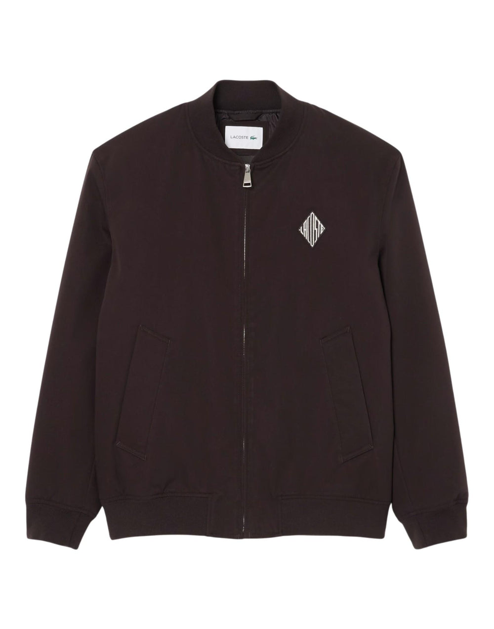 Lacoste Bomber impermeabile con stemma rétro Giubbotto uomo marrone