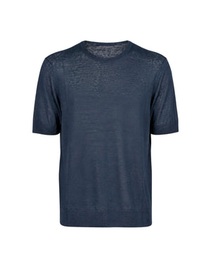 M5425-1042 0650 Girocollo manica corta in lino<BR/><BR/><BR/> M5425-1042 0650 MasQ 