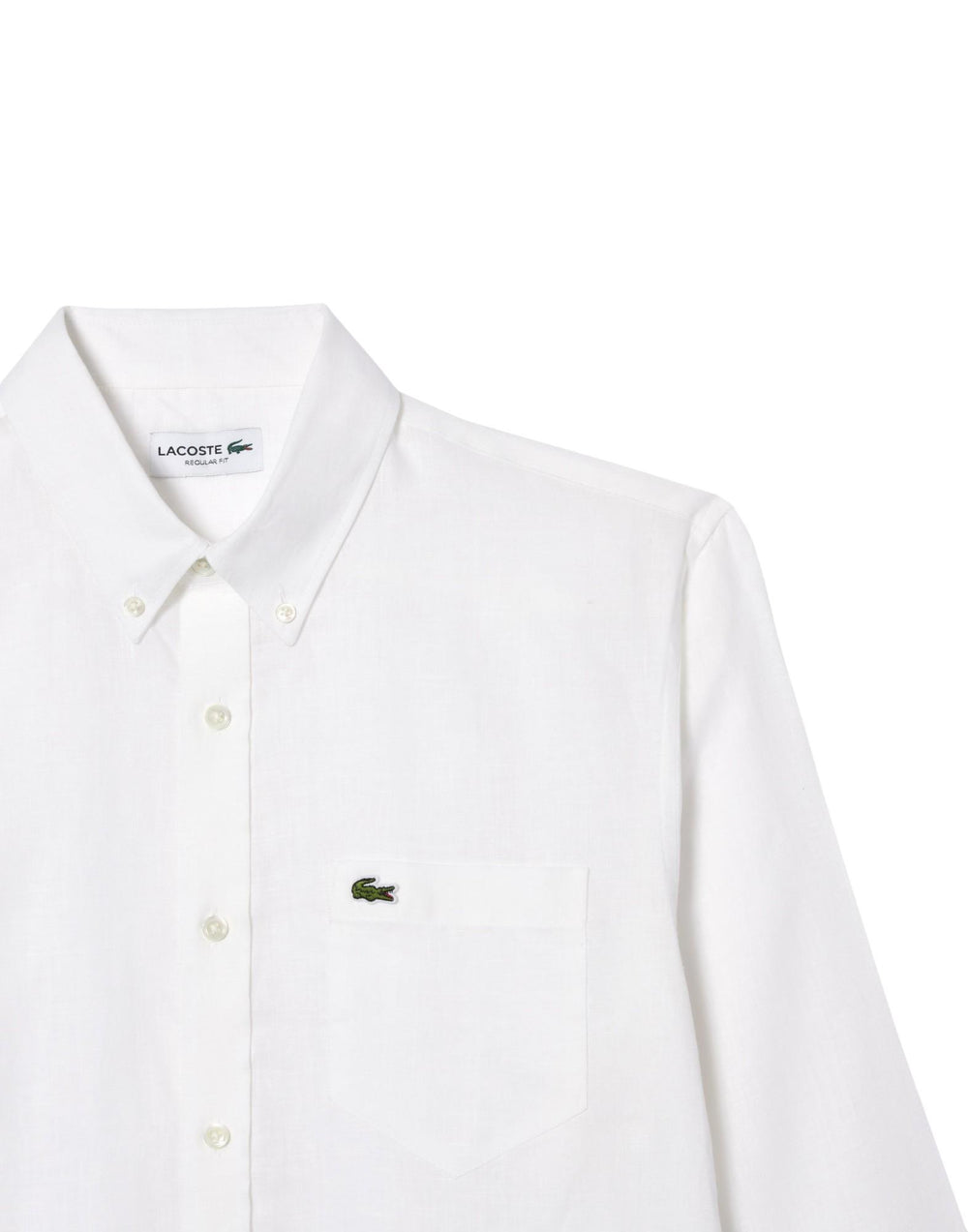 Lacoste Camicia di lino regular fit Camicia uomo bianco