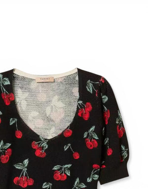 261TT3243 13500 Maglia con stampa ciliegie 261TT3243 13500 Twinset 