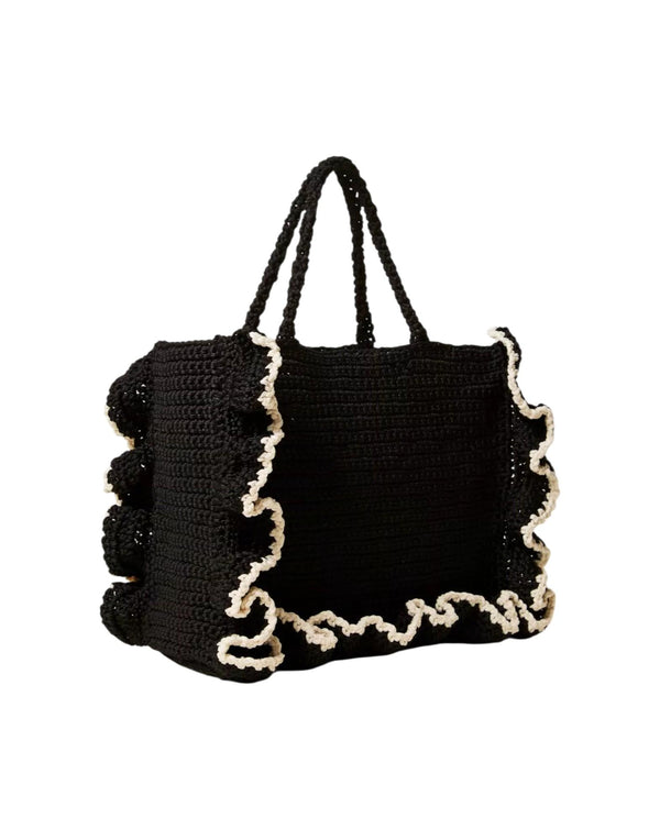 Twinset Borsa Shopper Crochet Balze Borsa donna bic.nero/grigio immagine 3
