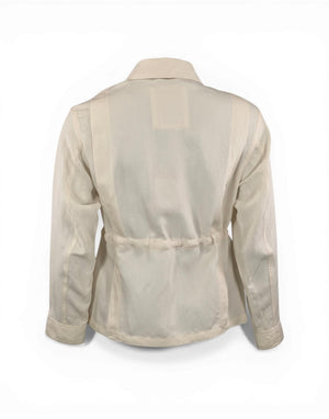 Woolrich Lyocell Linen Overshirt Giubbotto donna milky cream immagine 3