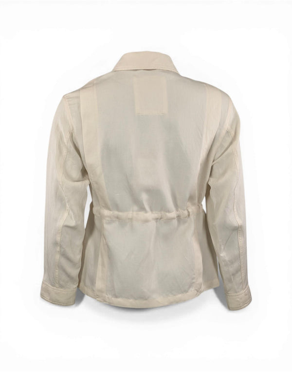 Woolrich Lyocell Linen Overshirt Giubbotto donna milky cream immagine 3