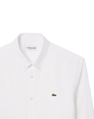Lacoste Camicia in cotone regular fit Camicia uomo bianco immagine 2