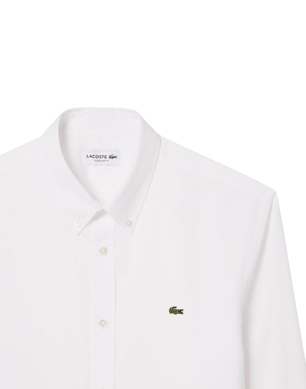 Lacoste Camicia in cotone regular fit Camicia uomo bianco immagine 2