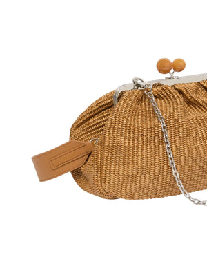 Weekend Max Mara Pasticcino Bag Medium effetto rafia Borsa donna arancione immagine 3