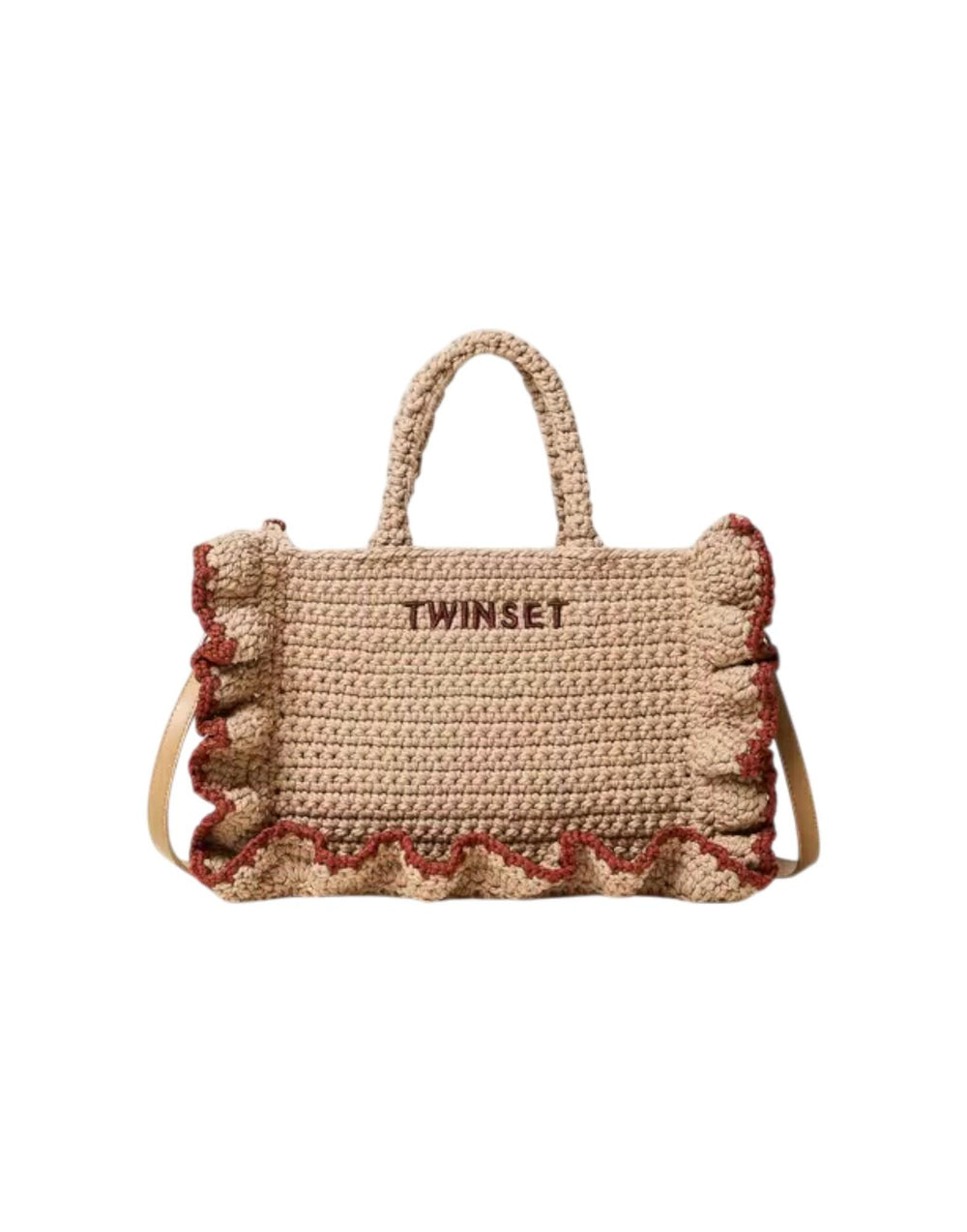 Twinset Borsa Tracolla Crochet Balze Borsa donna bic.beige/brown henna