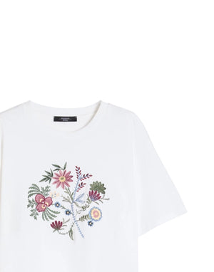 Weekend Max Mara T-shirt in jersey di cotone con stampa Top donna bianco immagine 2
