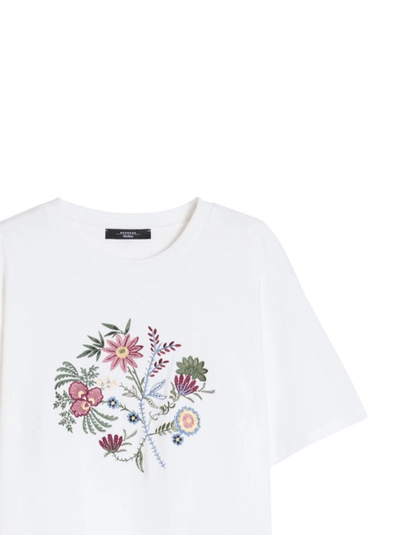 Weekend Max Mara T-shirt in jersey di cotone con stampa Top donna bianco immagine 2
